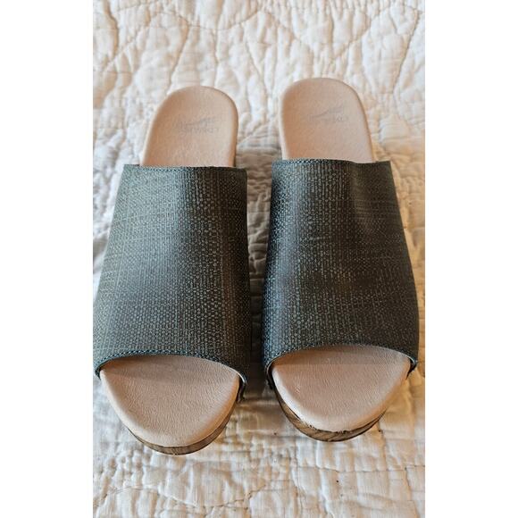 NWOT Dansko Maci Mules Slide Sandals Women Size 10.5 Gray‎ Green Comfort - Picture 1 of 6